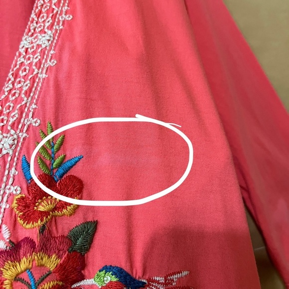 Johnny Was Embroidered Hummingbird Cardigan Sweater Wrap Open Front Pink Size M - Picture 5 of 15